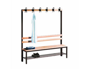 Enkelt bænk m/knagerække, 150 cm.