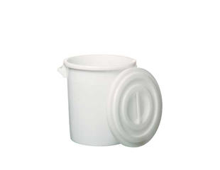 Affaldsbeholder m.låg 50 l. Hvid