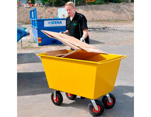 Affaldsvogn 400 liter gul