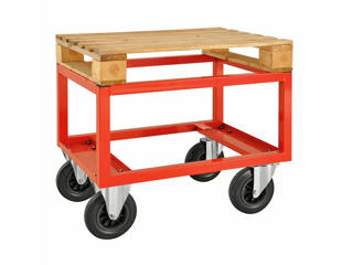 Pallevogn, høj - max. løft: 800 kg, rød