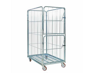 Rullecontainer 120 cm Bred m. 3 vægge + 2  låger