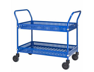 Opfyldningsvogn m. 2 hylder, blå