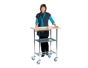 Skrivepultsvogn m. 1 hylde, stor